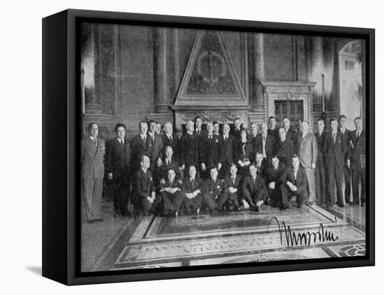 Il Duce Poses, Fa Tour, Palazzo Di Venezia, Rome, Italy, 1933-null-Framed Stretched Canvas