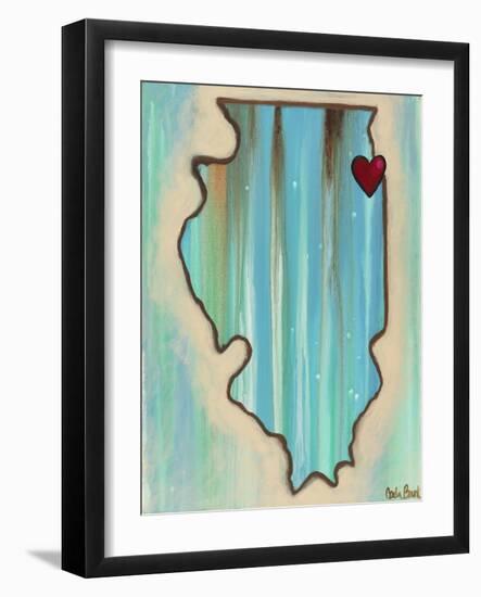 IL Map-Carla Bank-Framed Giclee Print