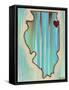 IL Map-Carla Bank-Framed Stretched Canvas