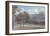 Il Parco Da Degle' Astroni - the Wooded Crater Bottom with Hunt in Progress-John Robert Cozens-Framed Giclee Print