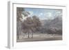 Il Parco Da Degle' Astroni - the Wooded Crater Bottom with Hunt in Progress-John Robert Cozens-Framed Giclee Print