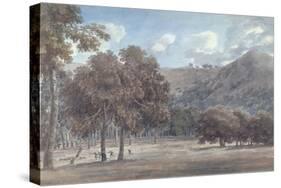 Il Parco Da Degle' Astroni - the Wooded Crater Bottom with Hunt in Progress-John Robert Cozens-Stretched Canvas