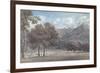 Il Parco Da Degle' Astroni - the Wooded Crater Bottom with Hunt in Progress-John Robert Cozens-Framed Giclee Print