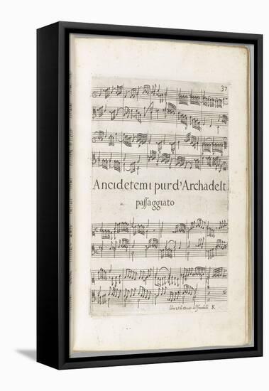 Il secondo libro di toccate. Canzone versi d'hinni magnificat gagliarde... : page 37-Girolamo Frescolbaldi-Framed Stretched Canvas