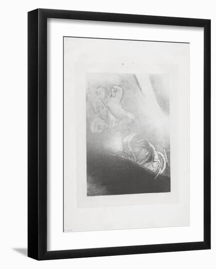 Il Tombe Dans L'Abime..., 1896-Odilon Redon-Framed Giclee Print