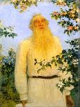 The Author Leo Tolstoy with His Wife in Yasnaya Polyana, 1907-Il'ya Repin-Framed Stretched Canvas