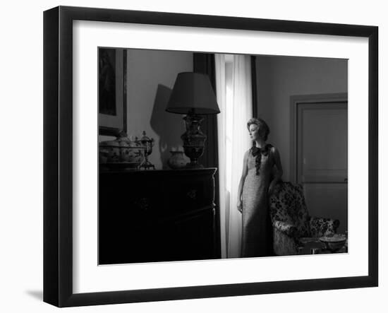 Ilaria Occhini Looks Out of the Window, in the Sitting Room of Her Flat-Marisa Rastellini-Framed Photographic Print