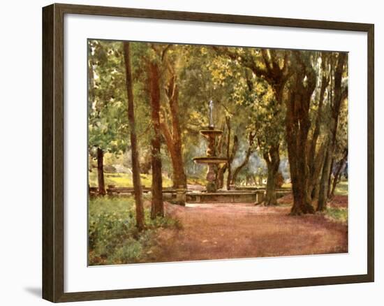 Ilex Avenue and Fountain (Fontana Scura) Villa Borghese-Alberto Pisa-Framed Giclee Print