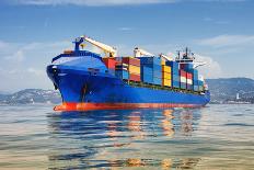 Cargo Ship Full of Containers-ilfede-Photographic Print