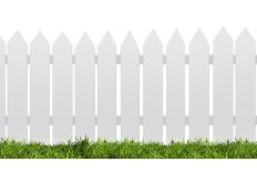 White Fence with Green Grass Isolated on White with Clipping Path-ilker canikligil-Photographic Print