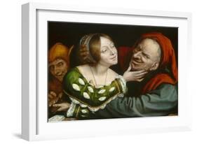 Ill-Matched Lovers, 1520-25-Quentin Massys-Framed Art Print