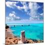 Illetes Illetas Beach Wooden Pier Turquoise Sea Formentera Balearic Islands Mediterranean-Natureworld-Mounted Photographic Print