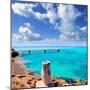 Illetes Illetas Beach Wooden Pier Turquoise Sea Formentera Balearic Islands Mediterranean-Natureworld-Mounted Photographic Print