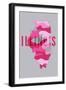 Illinois - Camo State - Pink with Background-Lantern Press-Framed Art Print