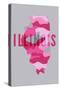 Illinois - Camo State - Pink with Background-Lantern Press-Stretched Canvas