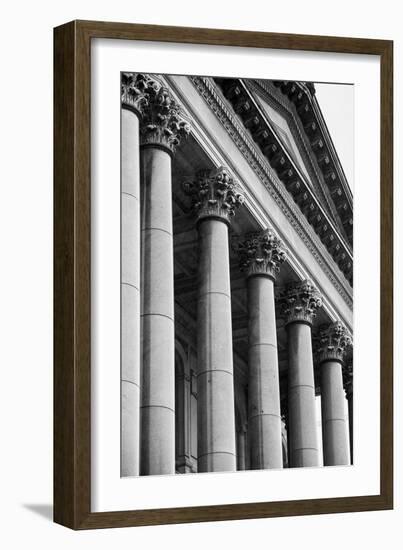Illinois Capitol Columns BW-Steve Gadomski-Framed Photographic Print