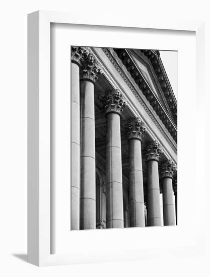 Illinois Capitol Columns BW-Steve Gadomski-Framed Photographic Print