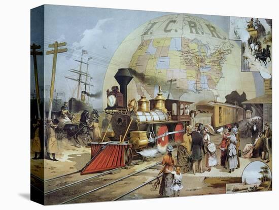 Illinois Central Railroad, c.1886-null-Stretched Canvas