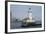 Illinois, Chicago, Lake Michigan. Chicago Harbor Light with Skyline-Cindy Miller Hopkins-Framed Photographic Print