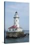 Illinois, Chicago. Lake Michigan, Chicago Harbor Light-Cindy Miller Hopkins-Stretched Canvas