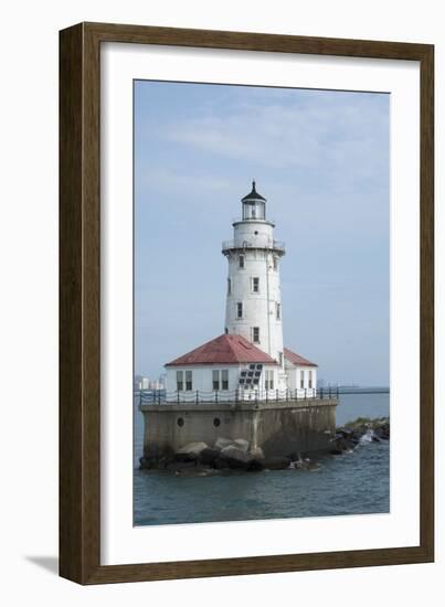 Illinois, Chicago. Lake Michigan, Chicago Harbor Light-Cindy Miller Hopkins-Framed Photographic Print