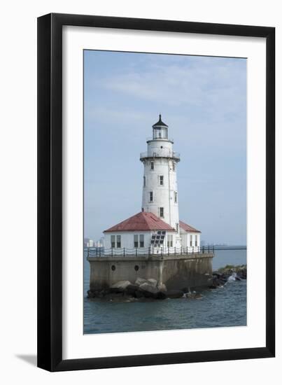 Illinois, Chicago. Lake Michigan, Chicago Harbor Light-Cindy Miller Hopkins-Framed Photographic Print