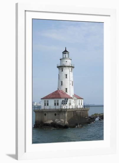 Illinois, Chicago. Lake Michigan, Chicago Harbor Light-Cindy Miller Hopkins-Framed Photographic Print