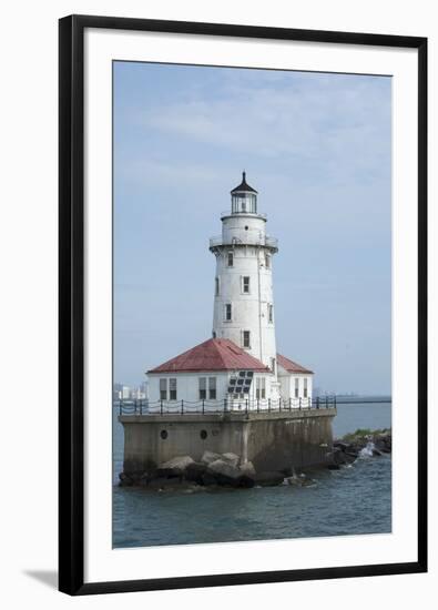 Illinois, Chicago. Lake Michigan, Chicago Harbor Light-Cindy Miller Hopkins-Framed Photographic Print