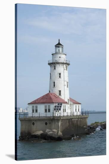 Illinois, Chicago. Lake Michigan, Chicago Harbor Light-Cindy Miller Hopkins-Stretched Canvas