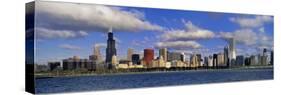 Illinois, Chicago, Panoramic View of an Urban Skyline by the Shore-null-Stretched Canvas