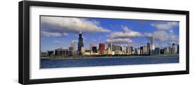 Illinois, Chicago, Panoramic View of an Urban Skyline by the Shore-null-Framed Photographic Print