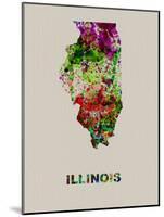 Illinois Color Splatter Map-NaxArt-Mounted Art Print