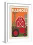 Illinois - Country - Woodblock-Lantern Press-Framed Art Print