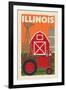 Illinois - Country - Woodblock-Lantern Press-Framed Art Print