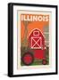 Illinois - Country - Woodblock-Lantern Press-Framed Premium Giclee Print