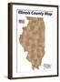 Illinois County Map-malachy120-Framed Art Print