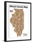 Illinois County Map-malachy120-Framed Art Print