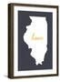 Illinois - Home State - Gray-Lantern Press-Framed Art Print