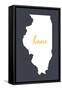 Illinois - Home State - Gray-Lantern Press-Framed Stretched Canvas