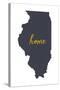 Illinois - Home State - White-Lantern Press-Stretched Canvas