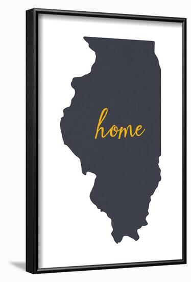 Illinois - Home State - White-Lantern Press-Framed Art Print