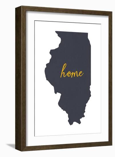 Illinois - Home State - White-Lantern Press-Framed Art Print