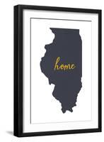 Illinois - Home State - White-Lantern Press-Framed Art Print