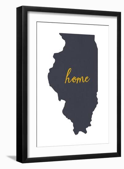 Illinois - Home State - White-Lantern Press-Framed Art Print