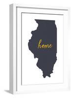 Illinois - Home State - White-Lantern Press-Framed Art Print