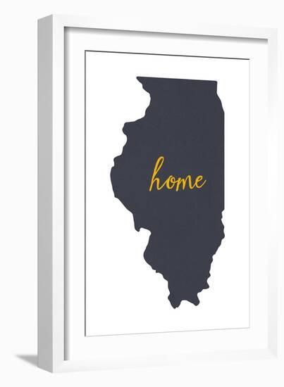 Illinois - Home State - White-Lantern Press-Framed Art Print