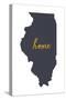 Illinois - Home State - White-Lantern Press-Stretched Canvas