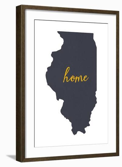 Illinois - Home State - White-Lantern Press-Framed Art Print