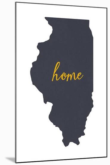 Illinois - Home State - White-Lantern Press-Mounted Art Print