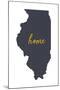 Illinois - Home State - White-Lantern Press-Mounted Art Print